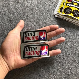 2 miếng tem umaracing crom dán xe máy