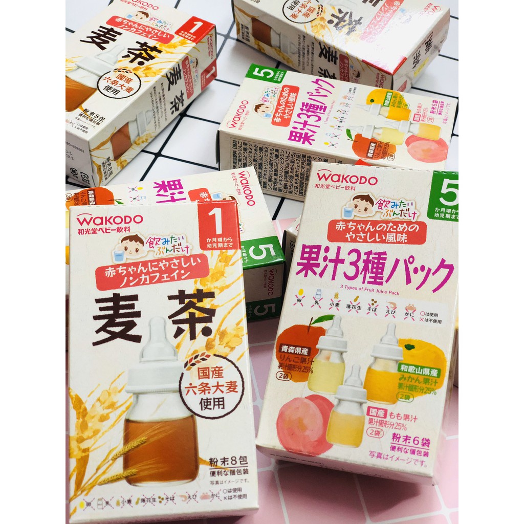 Trà Hoa Quả Wakodo Nhật Bản cho Bé Ăn dặm [DATE T8/2023] SHOP MẸ KHOAI