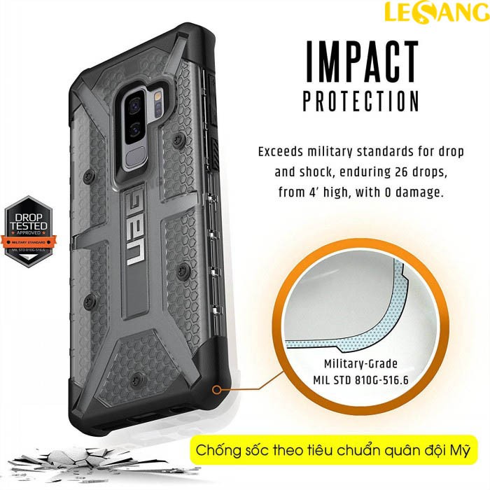 Ốp lưng Galaxy S9 Plus UAG Plasma Armor trong suốt, chống sốc từ USA