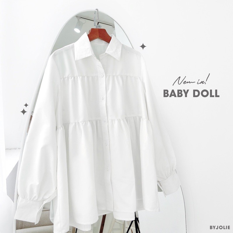 Áo sơ mi nữ form baby doll Byjolie chất Kate mềm mịn, thoáng mát