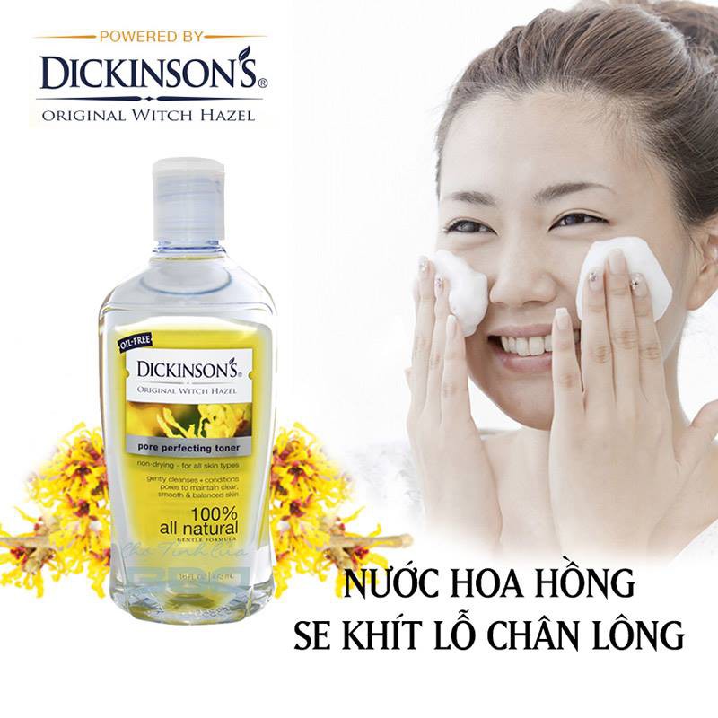 Nước hoa hồng Dickinson's Original Witch Hazel Pore Perfecting Toner+ Tặng 1 Mặt nạ BNBG (ngẫu nhiên)