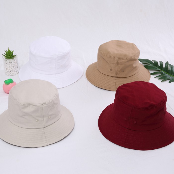Nón Tai Bèo Rộng Vành Chất Liệu Cotton Lanh Màu Trơn Thời Trang Hàn Quốc Cho Nữ