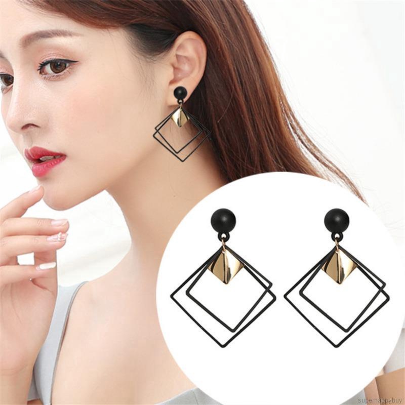 Đôi Khuyên Tai Hợp Kim Kiểu Dáng Hình Học Hợp Thời Trang Cho Nữ