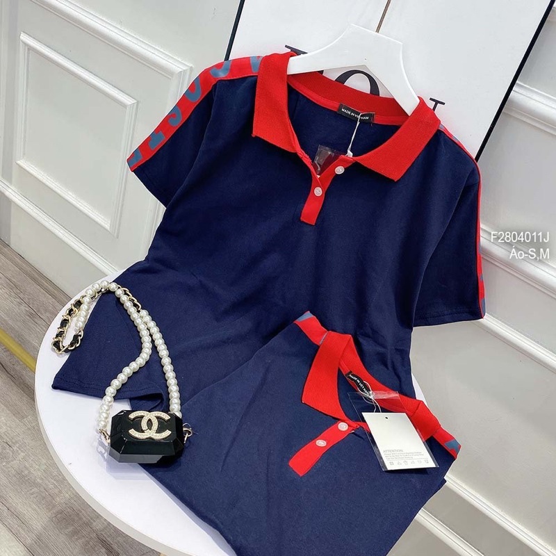 Áo thun cá sấu màu xanh đen