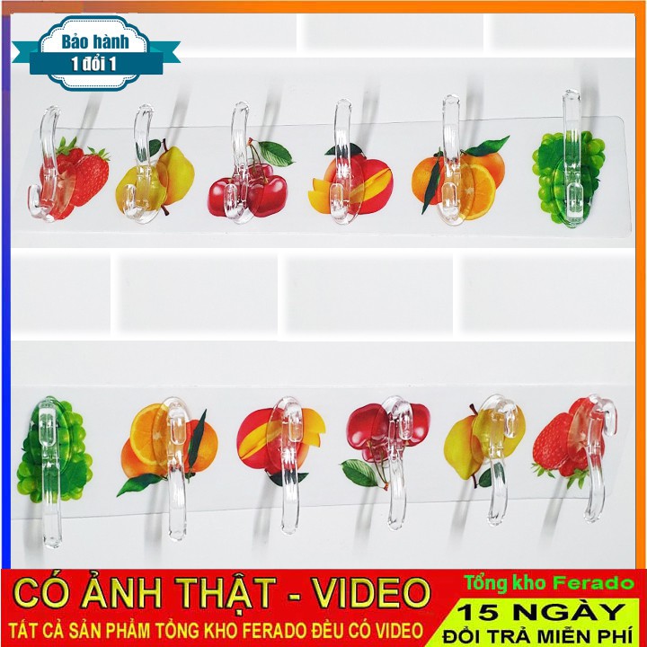 Móc Treo Đồ Dán Tường, Móc Dán Tường Treo Đồ Hoạ Tiết Hoa Quả