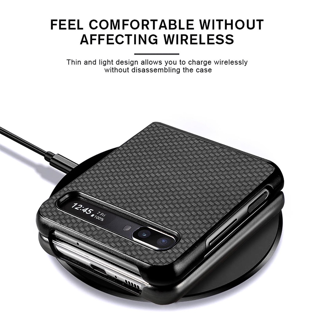 Ốp Điện Thoại Sợi Carbon Chống Sốc Đơn Giản Cho Samsung Galaxy Z Flip Fold 5 4 3 2 1