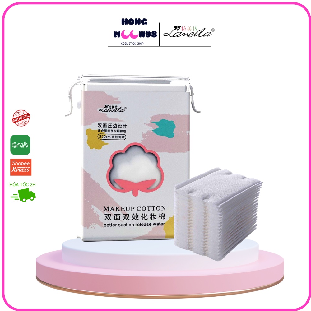 Bông tẩy trang Lameila 222 miếng - Túi dây rút tiện lợi - Nội địa Trung HONGMOON98 SHOP