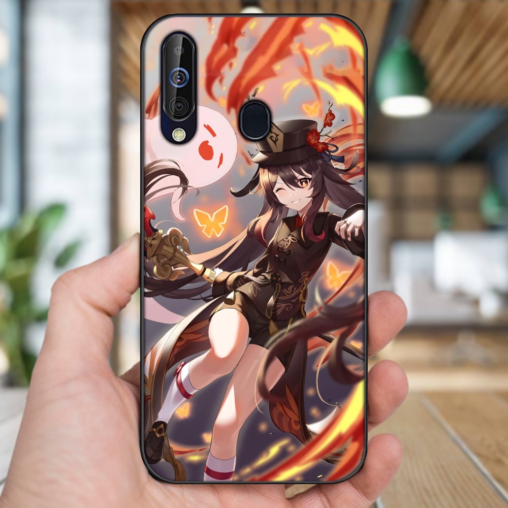 Ốp lưng Samsung A8s, A60, M30 viền đen in hình Hutao Genshin Impact