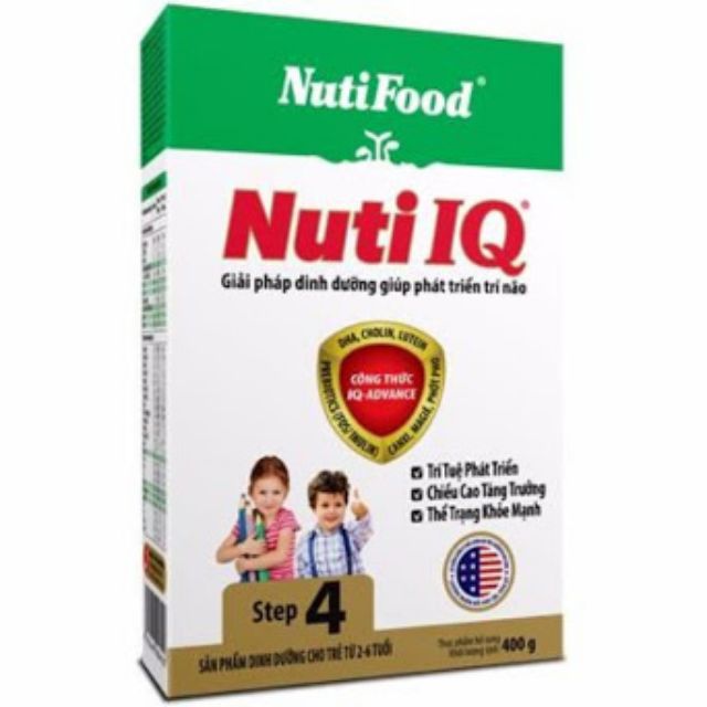 Sữa bột Nuti IQ step4 hộp giấy 400g (6.2022)
