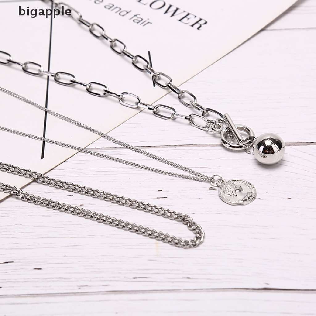 Vòng cổ Hợp Kim Nhiều Lớp Mặt Đồng Xu Thời Trang Cá Tính