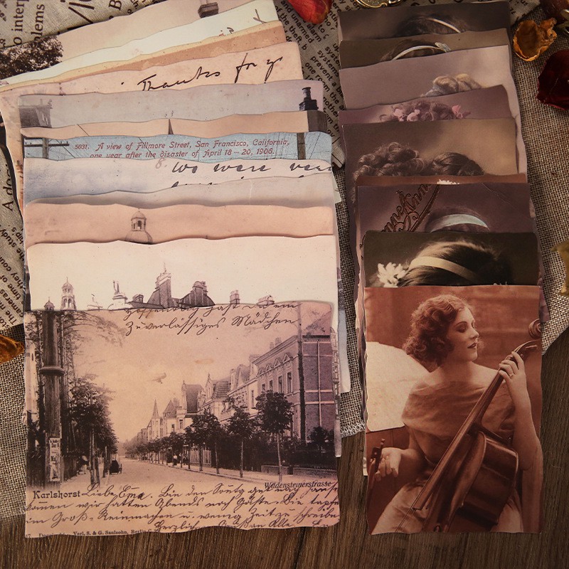 Set 24 Miếng Dán Trang Trí Sổ Tay Phong Cách Vintage