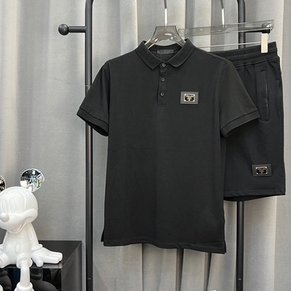 Áo Thun POLO Da Thêu Chữ Ngắn Tay Thời Trang Hè Năng Động Dành Cho S-4XL PRAD1 2022