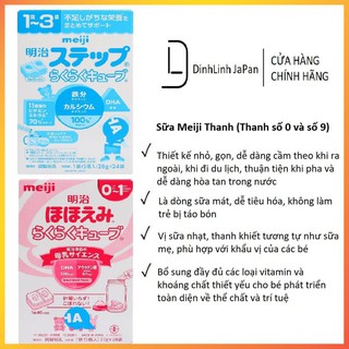 Sữa meiji thanh nội địa nhật bản | meiji thanh số 0, số 9 hàng Nhật