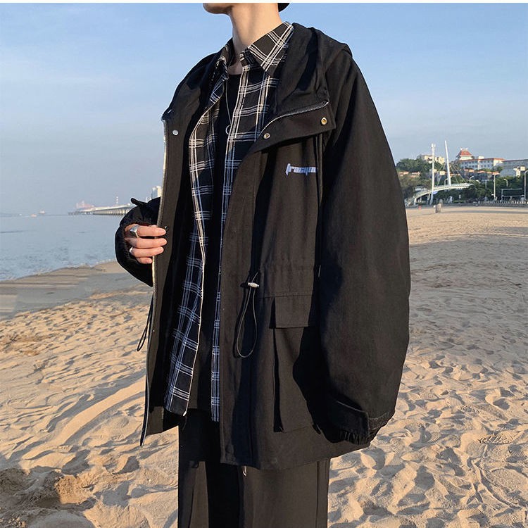 Áo Khoác Nam Dài Tay Có Mũ Thời Trang Nhật | BigBuy360 - bigbuy360.vn