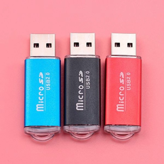 Đầu lọc thẻ nhớ USB 2.0 Vỏ Nhôm bền bỉ GIAO MÀU NGẪU NHIÊN