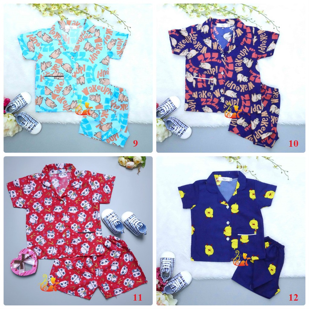 Bộ Đồ Mặc Nhà &quot;Quần Đùi&quot; Pijama Kate Thái - Size số 2 - Cho Bé 8 - 13kg. Từ 1 tuổi - 3 tuổi. (Phần 1).