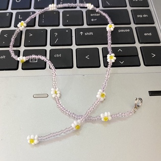Vòng cổ choker hạt cườm pha lê hoa cúc xinh xắn