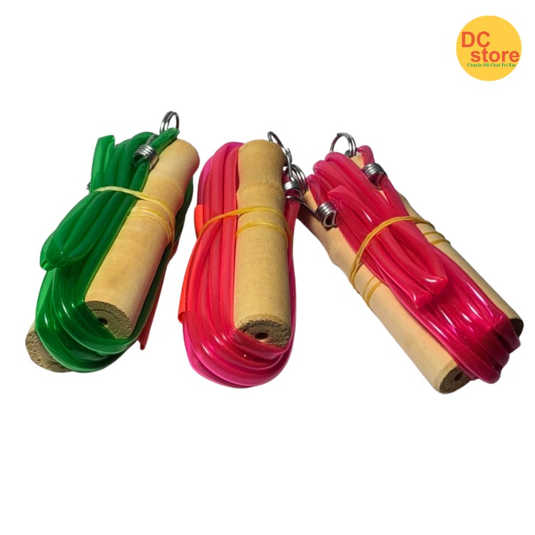 Dây Nhảy Thể Thao Cán Gỗ Dây Nhựa Dài 2m Cho Bé Tập Thể Dục
