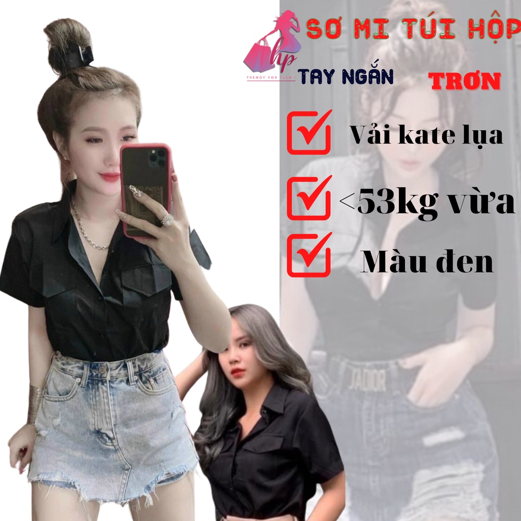 Áo sơ mi nữ đẹp tay ngắn kiểu hàn quốc màu trắng đen đi học đi công sở rất phong cách nổi bật-A32