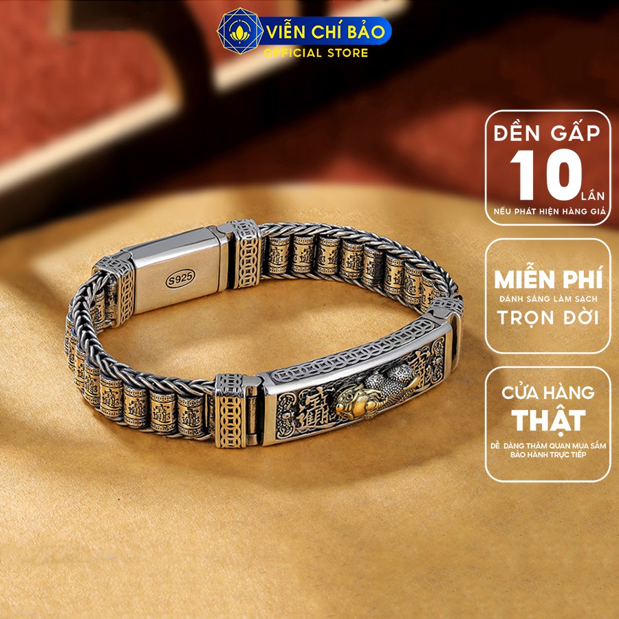 Lắc tay bạc nam Tỳ Hưu vạn phúc chất liệu bạc Thái 925 phong cách độc đáo thương hiệu Viễn Chí Bảo L100617