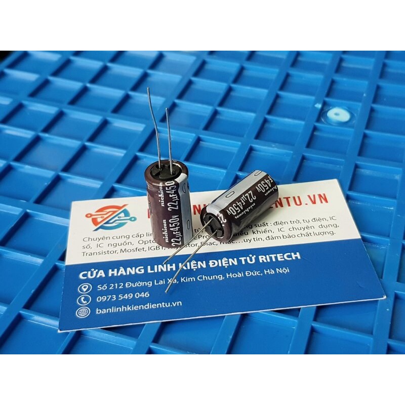 Combo 10 chiếc Tụ hóa Nichicon 22UF 450V Kích thước 13x26mm