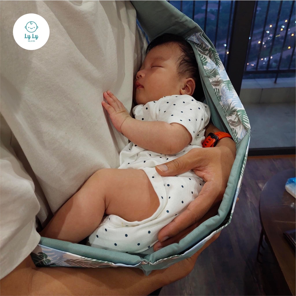 Địu em bé sơ sinh cao cấp BeeLyLy tiện lợi,địu cho bé nhiều tư thế dạng lưới thoáng khí tránh sai tư thế vải mềm mịn D01