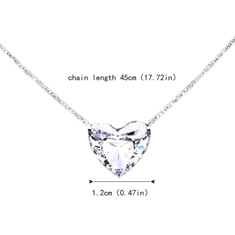Vòng cổ bạc 925 mặt trái tim đính đá Sapphire thời trang cho nữ