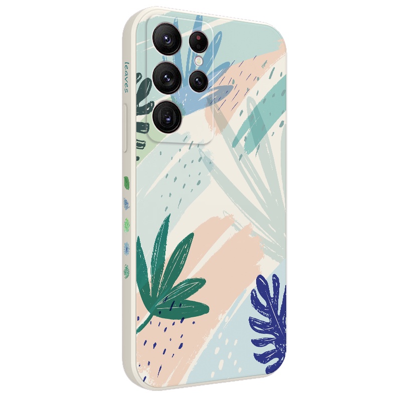 Bao Da Điện Thoại Họa Tiết Lá Cây Sáng Tạo Cho samsung galaxy s23 s22 fe ultra plus Ốp