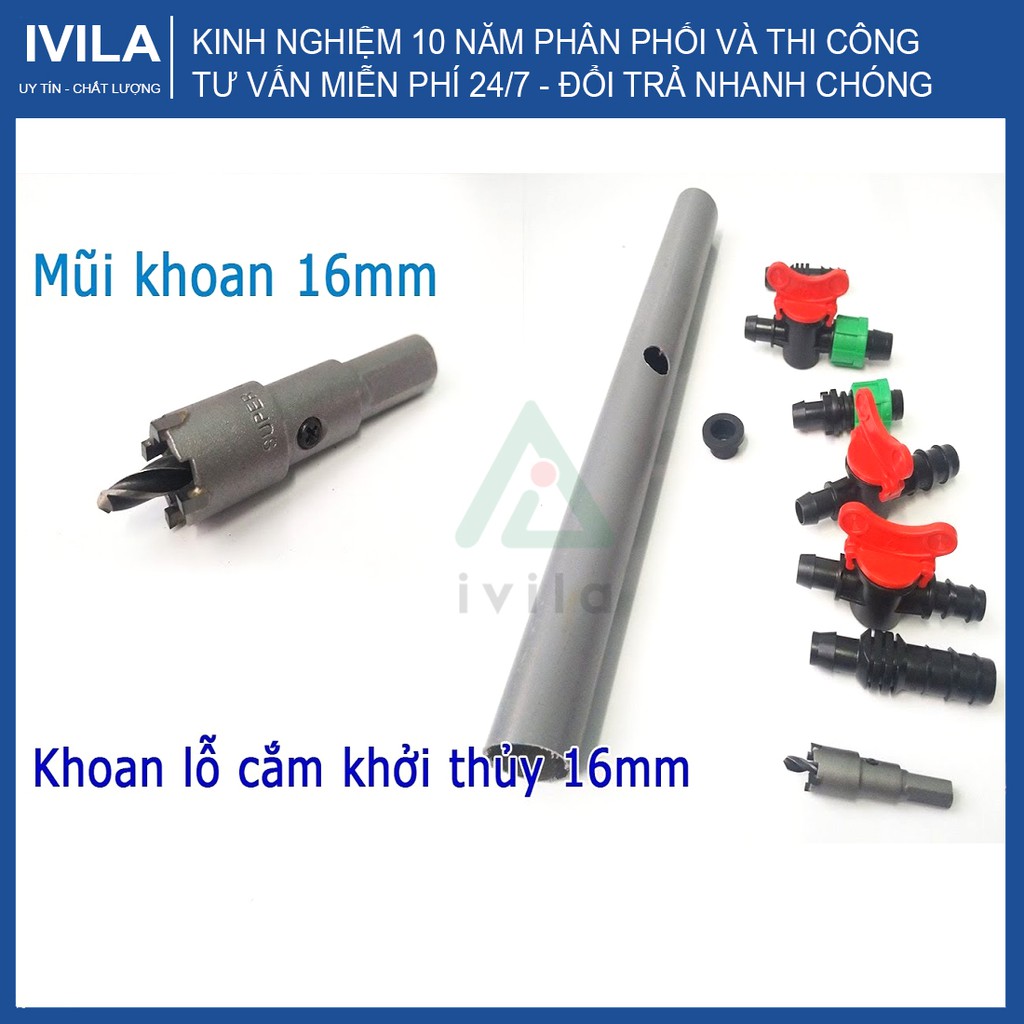 Mũi khoan 16mm - Mũi khoan khởi thủy 16mm - Mũi khoét 16mm - Mũi khoan khởi thủy 20mm - Khoan ống nhựa PVC, Hdpe dễ dàng