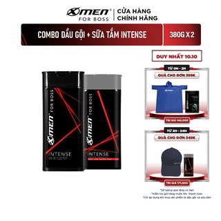 Combo dùng thử Dầu gội – Sữa tắm X-men For Boss Intense hương trầm ấm 380g/Chai