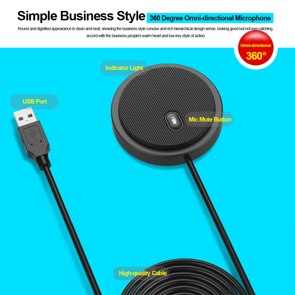 Micrô tụ điện đa hướng USB Micrô cho cuộc họp Máy tính hội nghị kinh doanh | BigBuy360 - bigbuy360.vn
