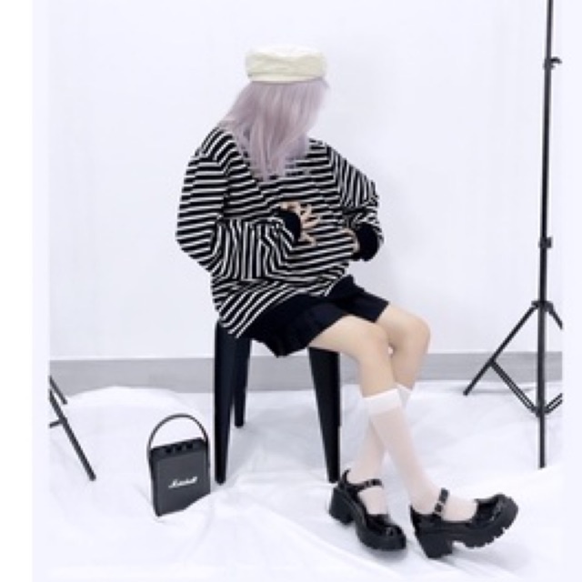 STRIPE POLO ( TRẮNG ĐEN) | BigBuy360 - bigbuy360.vn