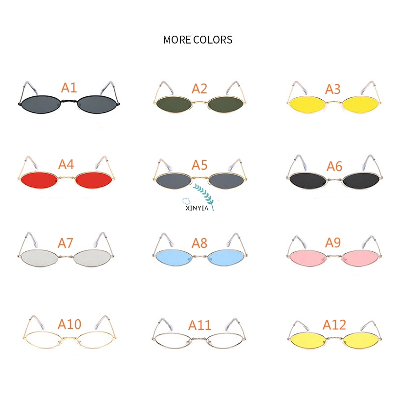 Kính râm hình bầu dục cỡ nhỏ thời trang vintage cho nam/nữ