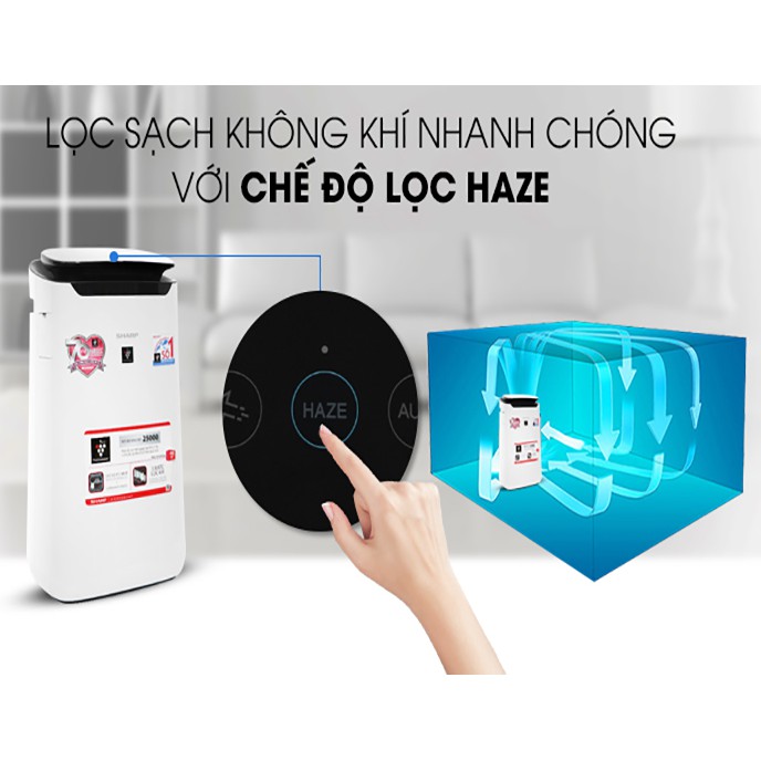 [Mã ELMALL1TR5 giảm 6% đơn 3TR] Máy lọc không khí Sharp FP-J60E-W Inverter - Diện tích 40m² - Bảo hành 12 tháng