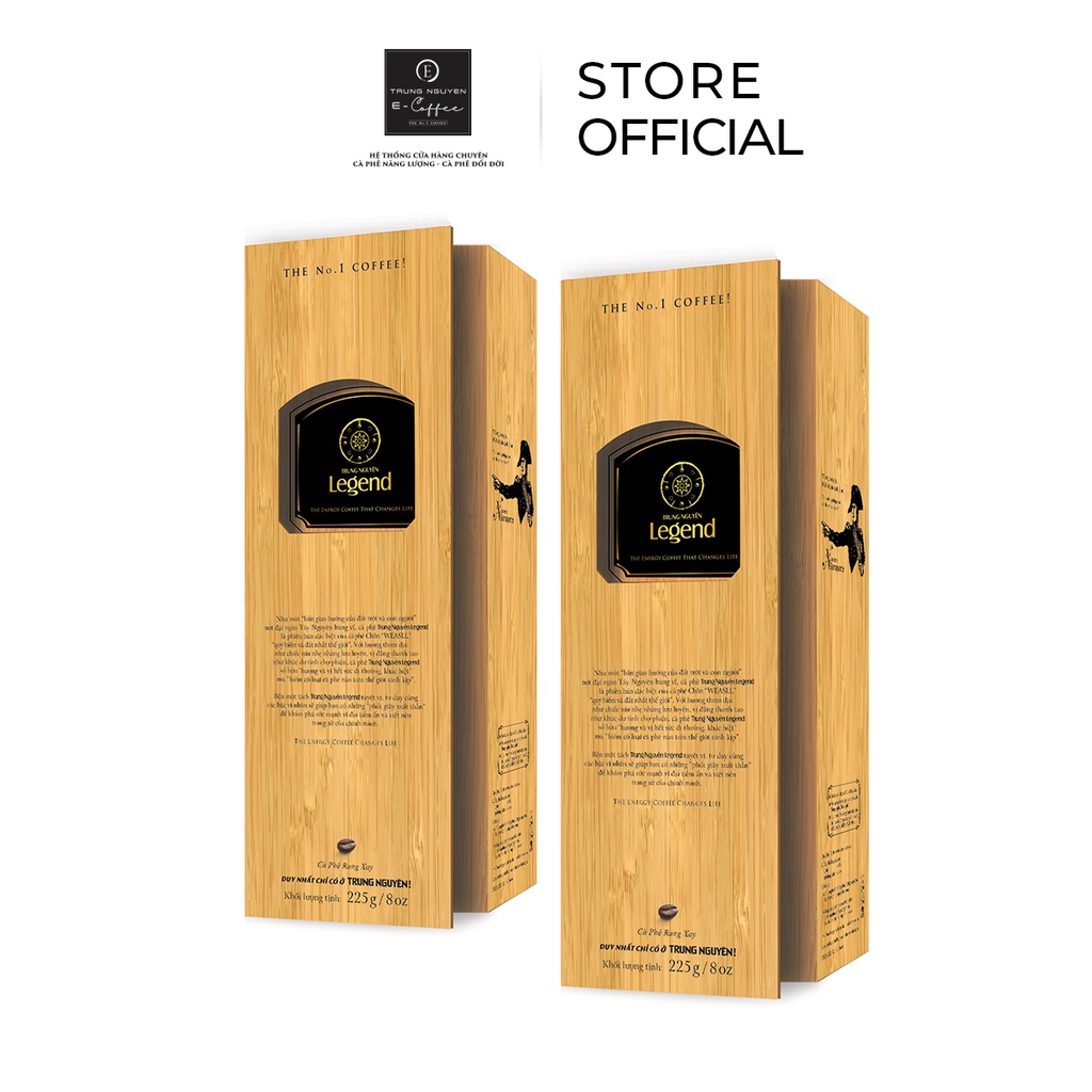 Combo 2 Hộp Cà Phê Chồn Arabica, Robusta, Excelsa - Hộp 225g - Trung Nguyên Legend