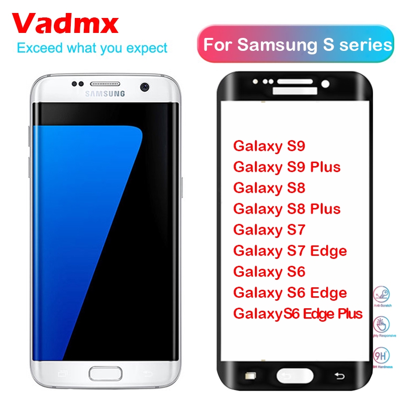 Kính cường lực 5D cho Samsung Galaxy S10 S8 S9 Plus S10e S6 S7 edge Plus Note 8 9 10 Plus J3 J5 J7 Pro 2017