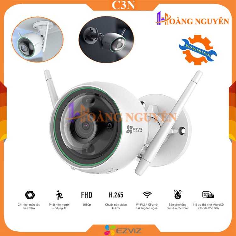 [NHÀ PHÂN PHỐI] Camera Wifi gắn ngoài trời EZVIZ CS-C3N (A0-3H2WFRL) 1080p - Hàng chính hãng
