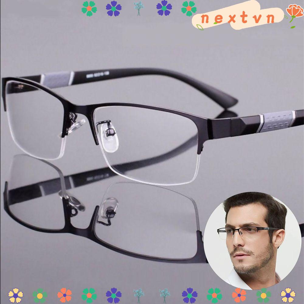 Mắt kính đọc sách gọng nửa siêu nhẹ chống ánh sáng xanh thời trang cổ điển cho nam