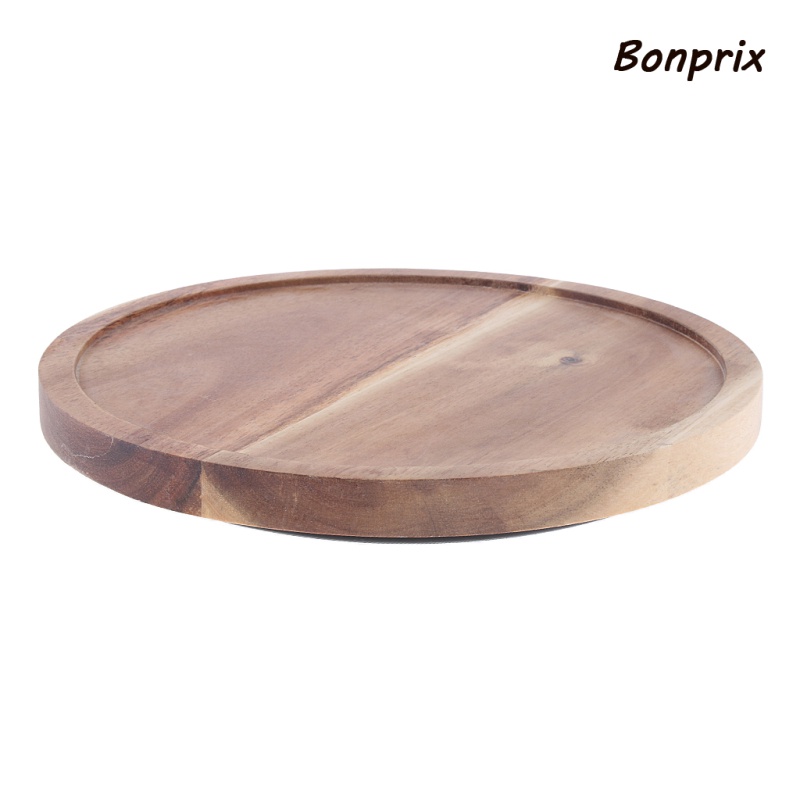 [Home & Living] Acacia Wood Rotating Serving Tray Cake Dishes Tableware Plate S