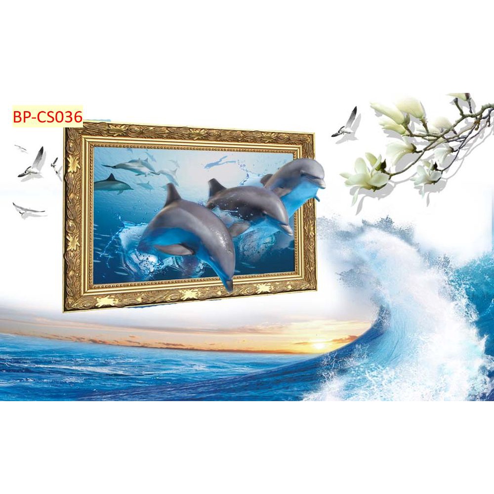 Tranh 3d dán tường cửa sổ hiện đại, chủ đề phong phú Chèn Chữ Miễn Phí