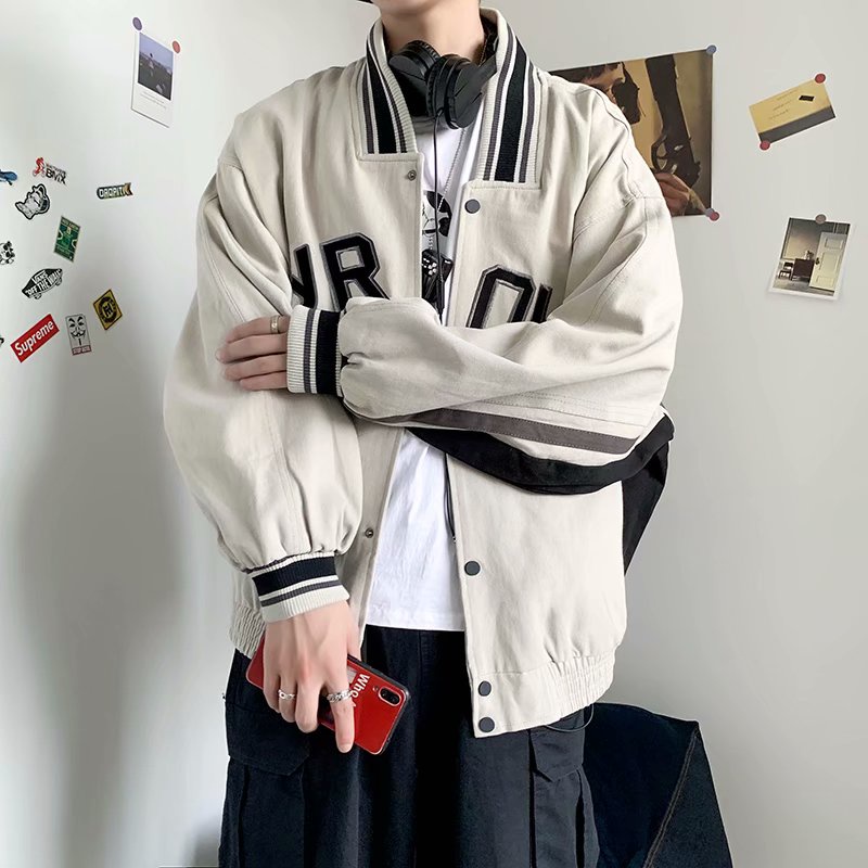Áo  khoác bóng chày dáng rộng thời trang mới năm  dành cho nam áo khoác đôi simple hàn quốc bigsize from rộng dây kéo hoodie  unisex thời trang hàn quốc