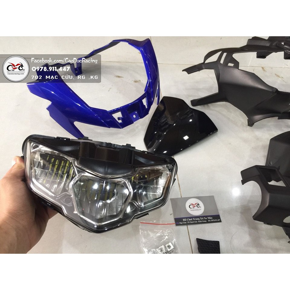 BỘ ĐẦU ĐÈN EX150 2019 GẮN CHO 2015 - MÀU XANH DƯƠNG