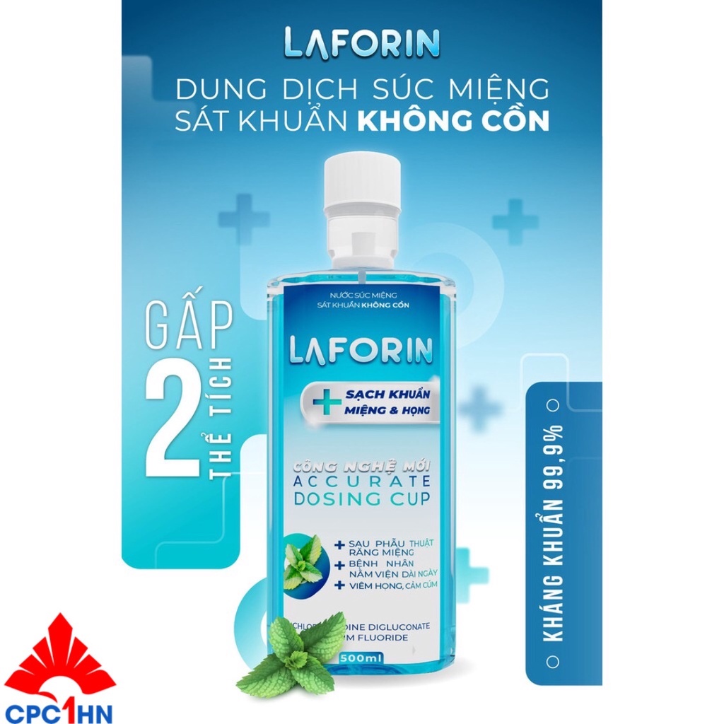 Nước Súc Miệng CPC1HN LAFORIN CHLOHEXIDINE Cho Hơi Thở Thơm Mát - Chai 500ml