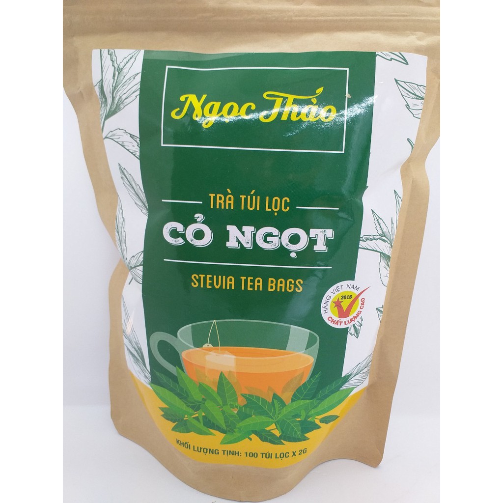 Trà cỏ ngọt túi lọc Ngọc Thảo gói 100 túi trà giảm cân tan mỡ bụng giữ dáng đặc sản Đà Lạt | BigBuy360 - bigbuy360.vn