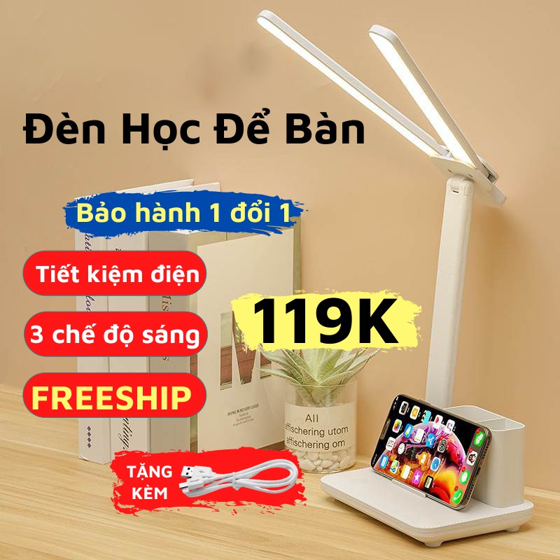 Đèn Học Chống Cận Cho Bé 3 Chế Độ Sáng, Tích Điện Gấp Gọn Siêu Bền, ASAKI OFFICIAL