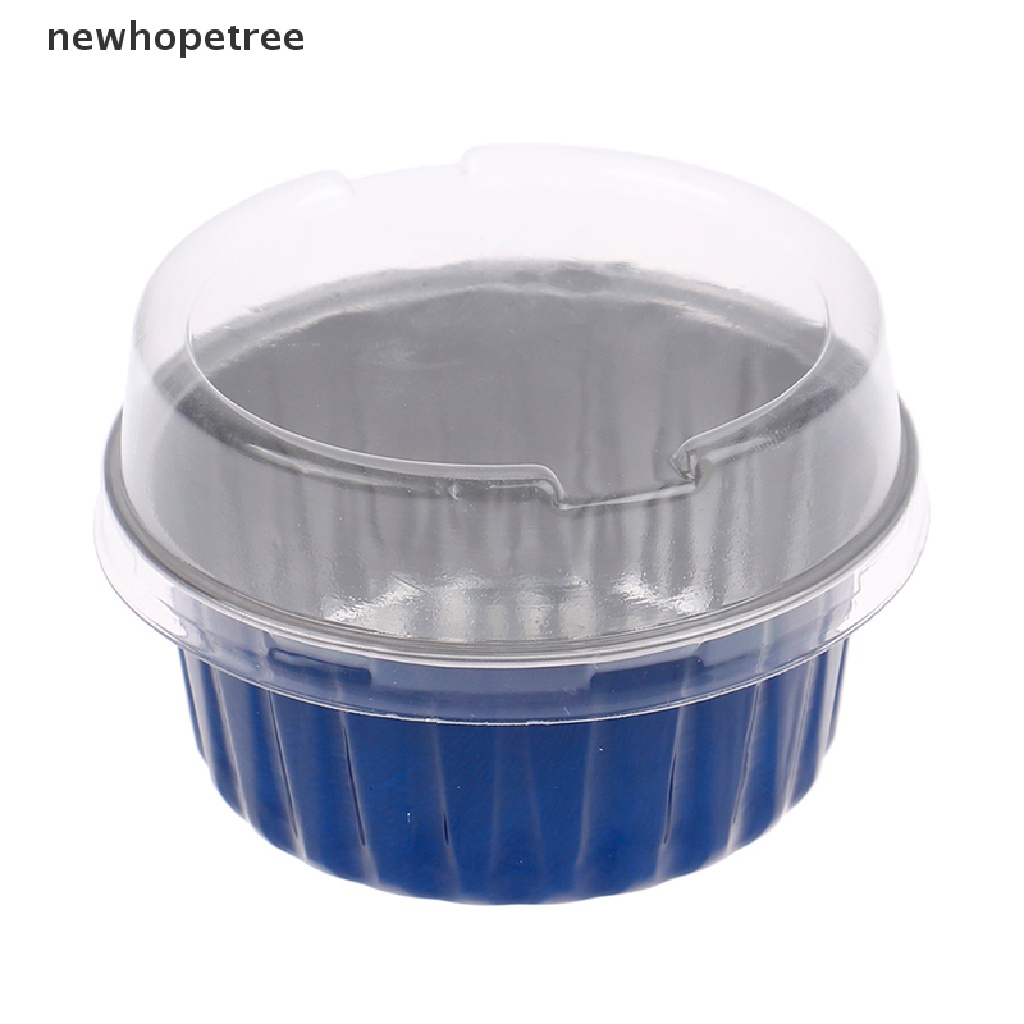 Set 10 Cốc Lá Nhôm 100ML Hình Tròn Có Nắp Đậy Đựng Bánh Cupcake