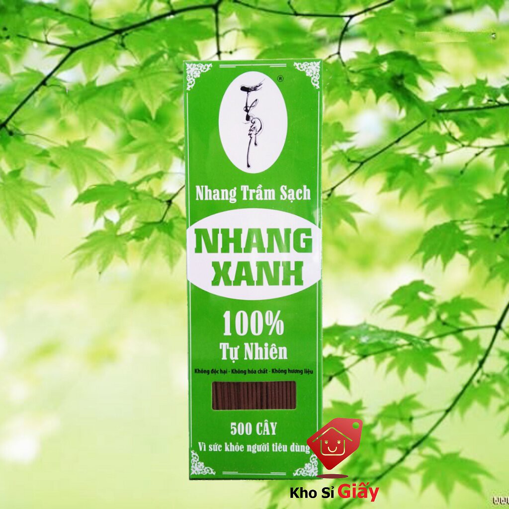 Nhang Xanh trầm hương [HỘP 500G] 100% thiên nhiên, ít khói, dùng cả cho phòng máy lạnh – AN TOÀN CHO SỨC KHỎE