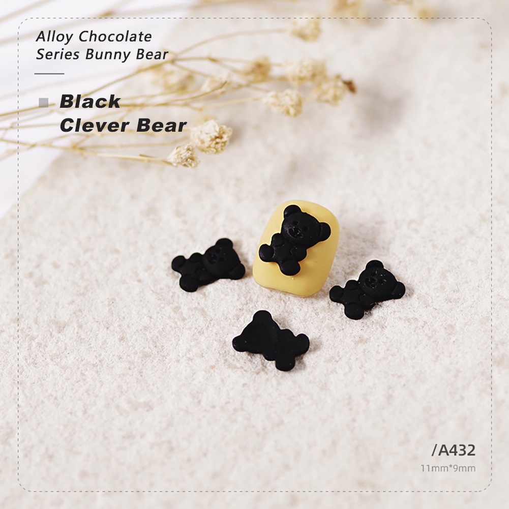 Phụ Kiện Trang Trí Móng Tay Nghệ Thuật Bằng Hợp Kim Hình Gấu Thỏ Cửa Hàng Trà Sữa Sô Cô La Phong Cách Nhật Bản