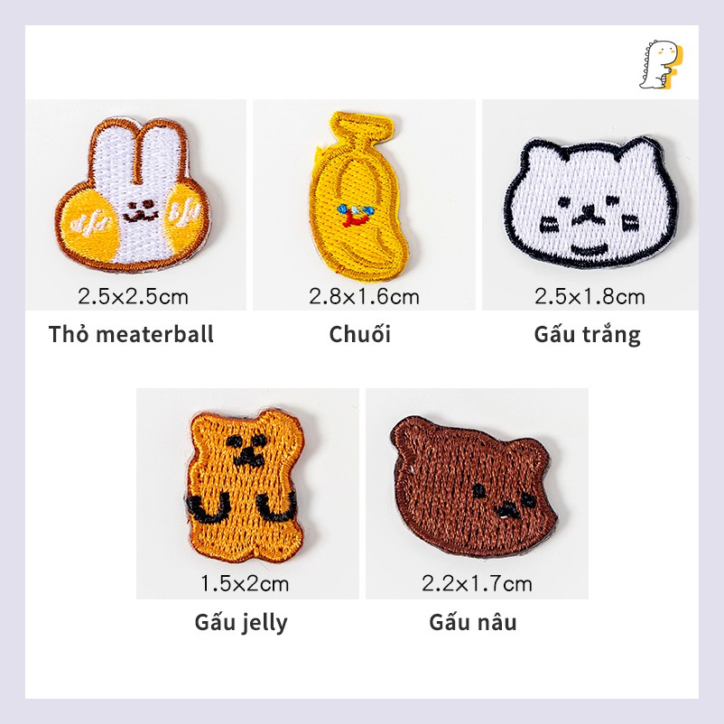 Sticker vải ủi áo che vết rách dễ thương
