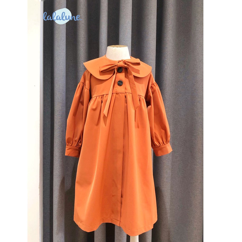 Đầm cotton màu cam mila dress lalalune cho bé gái từ 2-7 tuổi